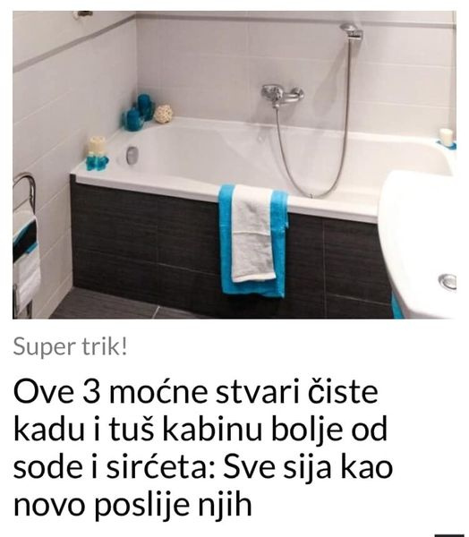 OVE 3 MOĆNE STVARI ČISTE KADU I TUŠ KABINU BOLJE OD SODE I SIRĆETA: SVE SIJA KAO NOVO POSLIJE NJIH - featured image OVE 3 MOĆNE STVARI ČISTE KADU I TUŠ KABINU BOLJE OD SODE I SIRĆETA: SVE SIJA KAO NOVO POSLIJE NJIH - featured image
